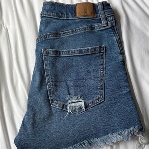 American Eagle Outfitters Dark Wash Denim Highest Rise Shorts Size 8